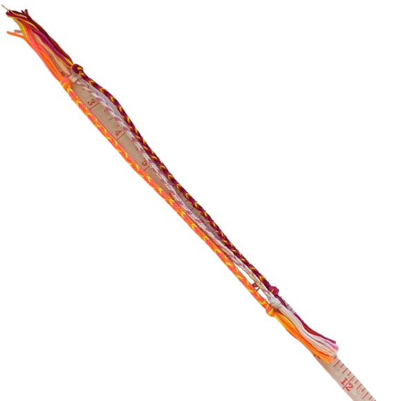 Friendship Bracelets Set Of 3 Handmade Purple Neon Orange Red - Picture 2 of 2